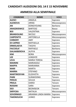 candidati audizioni del 14 e 15 novembre