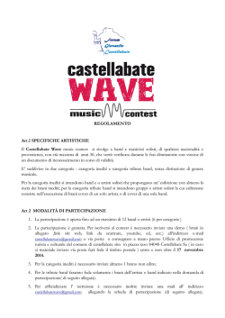 Regolamento Castellabate wave music contest