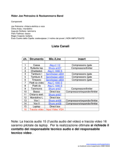 Lista Canali Note: La traccia audio 15 (lʼuscita audio