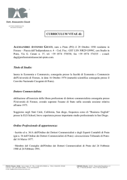 CURRICULUM VITAE di: - Professionisti Associati Prato