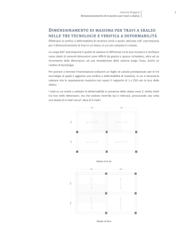 Dimensionamento di massima per travi a sbalzo nelle tre tecnologie
