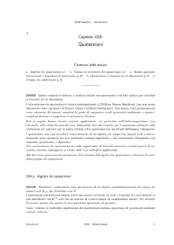 Quaternioni - CNR - Istituto di Matematica Applicata e Tecnologie