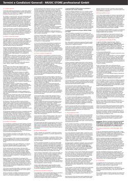 Termini e Condizioni Generali - MUSIC STORE professional GmbH