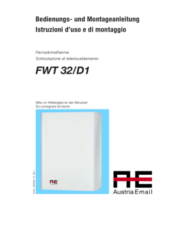 FWT 32/D1 Bedienungs