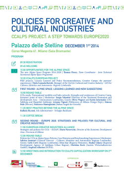 POLICIES FOR CREATIVE AND CULTURAL INDUSTRIES