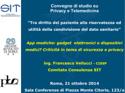 Criticit&agrave; in tema di sicurezza e privacy