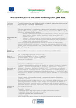 Tecnico superiore per la progettazione e lo sviluppo di applicazioni