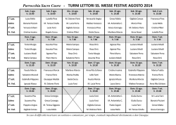 Turno Lettori - Parrocchia Sacro Cuore