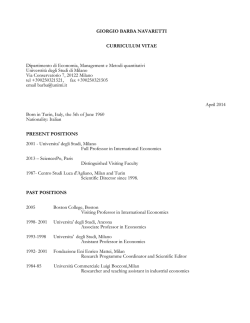 GIORGIO BARBA NAVARETTI - Universit&agrave; degli Studi di Milano