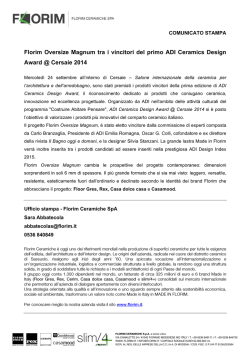 ADI Ceramics Design Award @Cersaie 2014