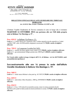 Avviso di Vendita - Istituto Vendite Giudiziarie Belluno