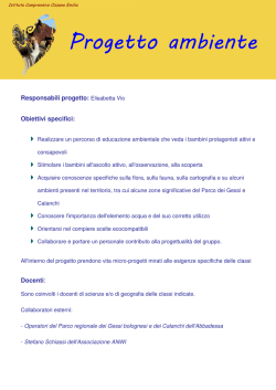 Responsabili progetto: Elisabetta Vio Obiettivi specifici