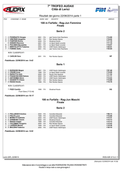 7° TROFEO AUDAX Città di Lerici