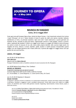 JOURNEY TO OPERA - Istituto Comprensivo Como Centro Citt&agrave;
