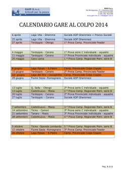 CALENDARIO GARE AL COLPO 2014