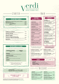 Download the menu - Verdi Italian Kitchen