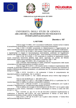 bando - Universit&agrave; degli Studi di Genova