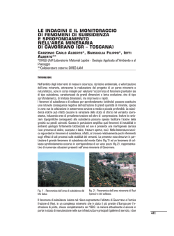 LE INDAGINI E IL MONITORAGGIO DI FENOMENI DI SUBSIDENZA