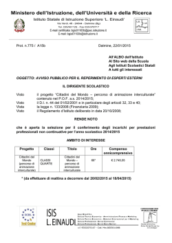 Cittadini del Mondo - Istituto Statale di Istruzione Superiore Einaudi
