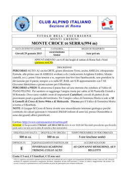 Prossima Gita - Club Alpino Italiano