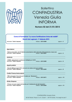 CONFINDUSTRIA Venezia Giulia INFORMA