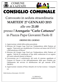 Ordine del giorno - Comune di Lazzate
