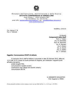 circ.n.78 - Convocazione staff del 26.01.15