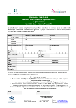 SCHEDA DI ISCRIZIONE