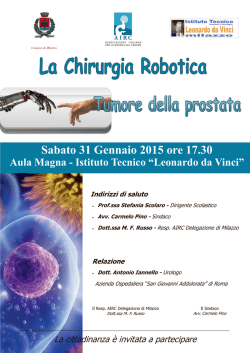 Sabato 31 Gennaio 2015 ore 17.30 Aula Magna