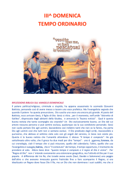 III^ DOMENICA TEMPO ORDINARIO - Parrocchia di Rossano Veneto