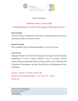 “Still the Century of Overkill? Strengthening the Control of Weapons