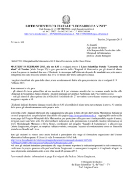 Al link il comunicato - LSS Leonardo da Vinci