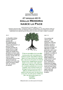Bibliografia della Memoria - Biblioteca Comunale di Selargius