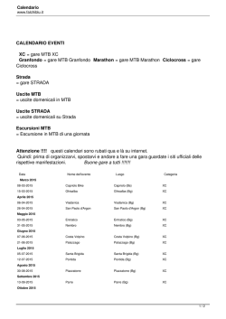 CALENDARIO EVENTI 2013 XC = gare MTB XC