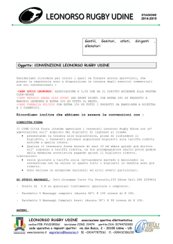 Convenzioni per gli associati Leonorso Rugby Udine