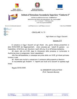 73) CIRCOLARE N. 73 D A ASSEMBLEA DI ISTITUTO ITT