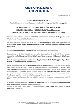 Comunicato stampa 12 - Associazione Montagna Italia
