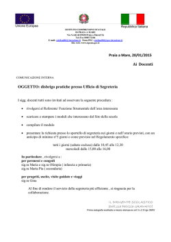 disbrigo pratiche segreteria - Istituto Comprensivo