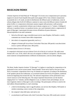 Scarica qui il bando Mascagni Remix