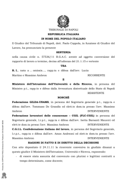 Sentenza Tribunale di Napoli 528 del 21 gennaio