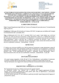 bando addetti alla raccolta