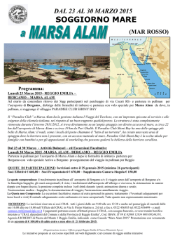 soggiorno a marsa alam 13-30 marzo 2015