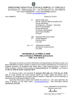 Avviso presentazione scuola primaria