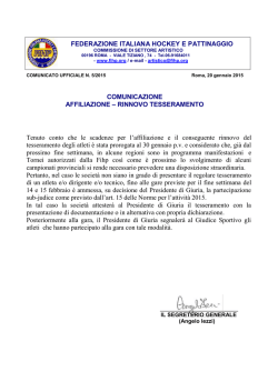 Comunicato CU05-2015 - FIHP Comitato Regionale Lombardia