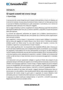 Gli aspetti contabili del reverse charge
