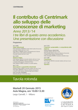 Locandina A3 Il contributo di Centrimark allo sviluppo delle