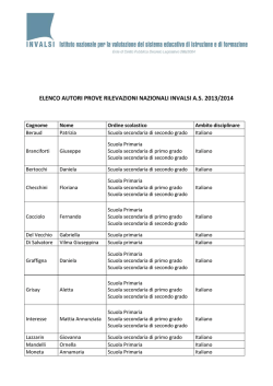 elenco autori prove rilevazioni nazionali invalsi as 2013/2014