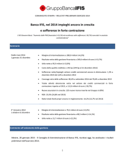 Banca IFIS, nel 2014 impieghi ancora in crescita e sofferenze in