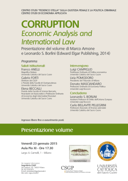 Programma - Universit&agrave; Cattolica del Sacro Cuore