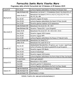 Programma parocchiale - Parrocchia S. Maria a Mare